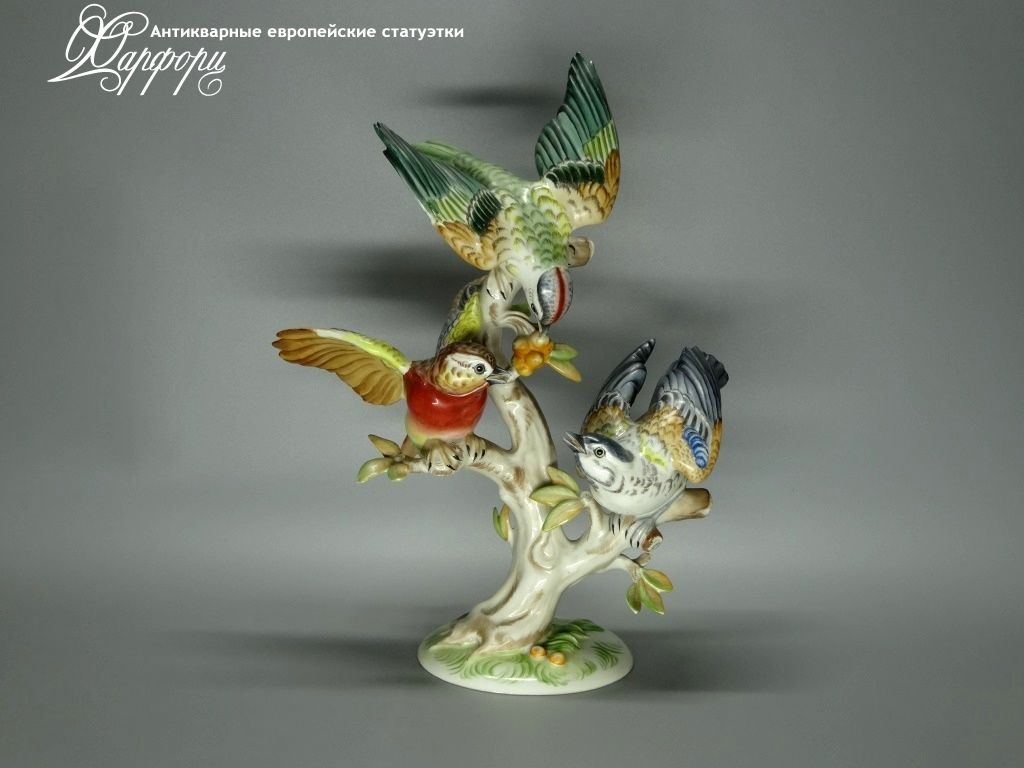 Купить фарфоровые статуэтки Rosenthal, Три ссорящиеся птицы, Германия
